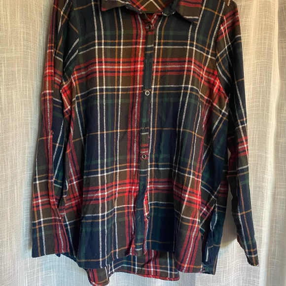 Classic Plaid Button-Down Shirt - Red, Green, and Blue - Picture 1 of 2